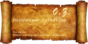 Osztheimer Zoltána névjegykártya